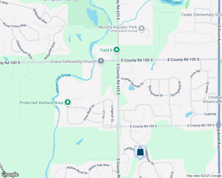 map of restaurants, bars, coffee shops, grocery stores, and more near 6192 Pine Bluff Drive in Avon