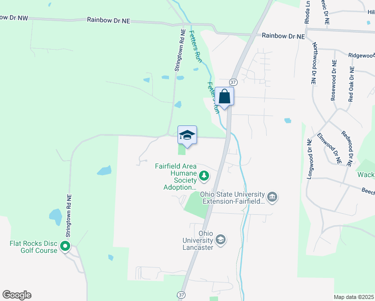 map of restaurants, bars, coffee shops, grocery stores, and more near 1803 Granville Pike in Lancaster