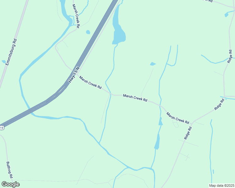 map of restaurants, bars, coffee shops, grocery stores, and more near 735 Marsh Creek Road in Gettysburg