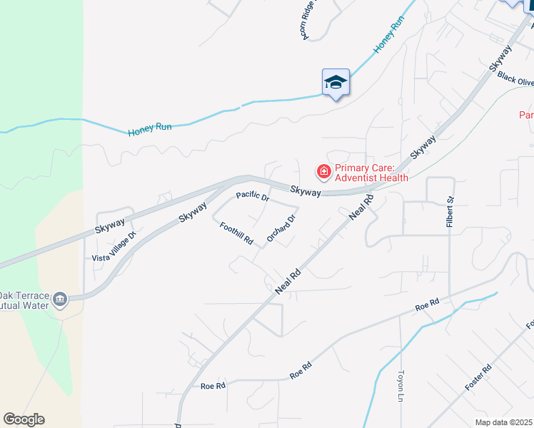 map of restaurants, bars, coffee shops, grocery stores, and more near 5454 Princeton Way in Paradise