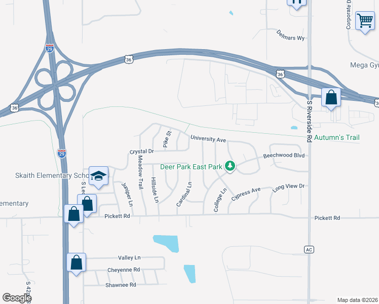 map of restaurants, bars, coffee shops, grocery stores, and more near 2209 Bateley Street in Saint Joseph
