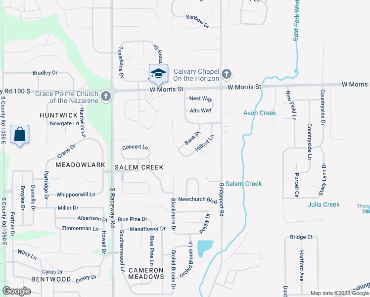 map of restaurants, bars, coffee shops, grocery stores, and more near 1458 Bank Place in Indianapolis
