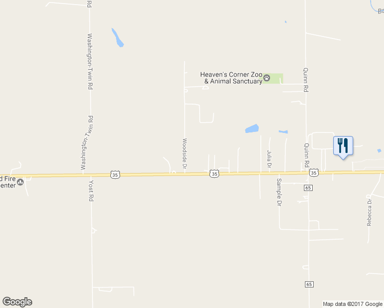map of restaurants, bars, coffee shops, grocery stores, and more near 82 Woodside Drive in West Alexandria