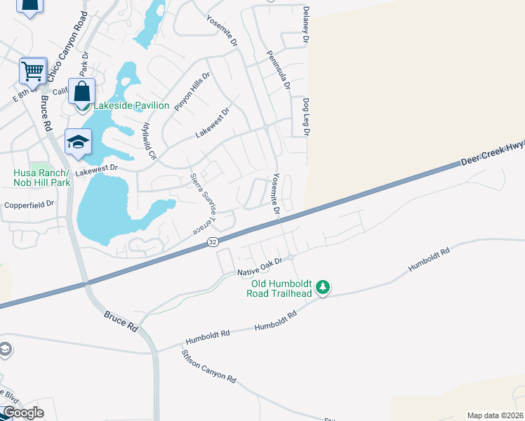 map of restaurants, bars, coffee shops, grocery stores, and more near in Chico