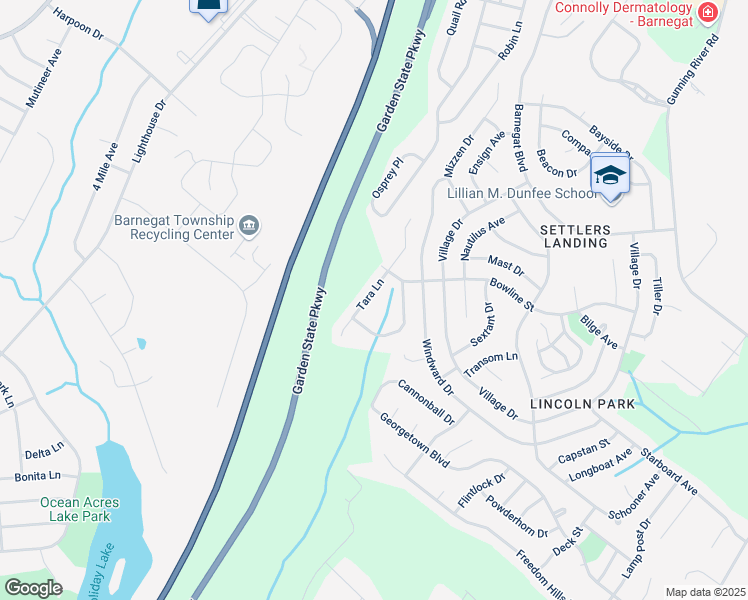 map of restaurants, bars, coffee shops, grocery stores, and more near 26 Tara Lane in Barnegat Township