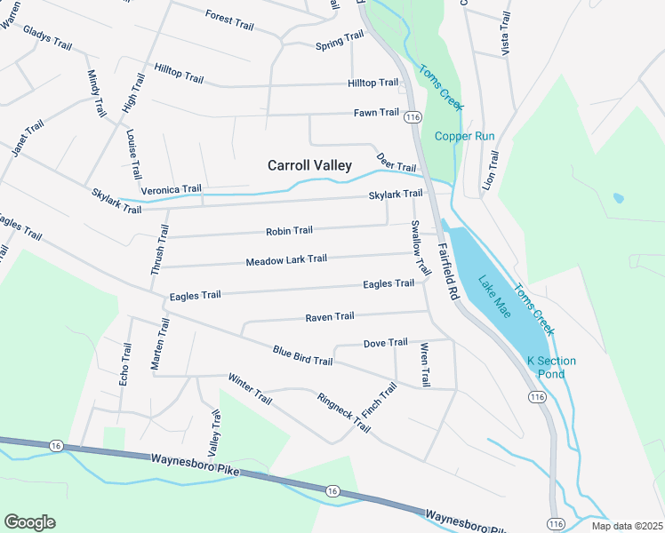 map of restaurants, bars, coffee shops, grocery stores, and more near 23 Meadow Lark Trail in Fairfield