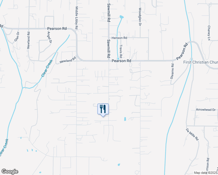 map of restaurants, bars, coffee shops, grocery stores, and more near 5450 Sawmill Road in Paradise
