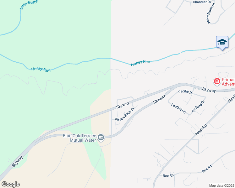 map of restaurants, bars, coffee shops, grocery stores, and more near 5027 Russell Dr in Paradise