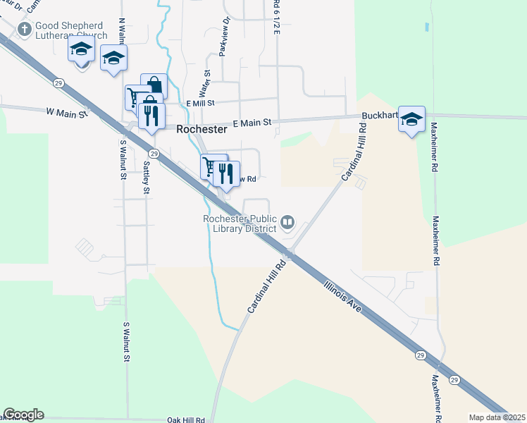 map of restaurants, bars, coffee shops, grocery stores, and more near 24-98 Walberta Drive in Rochester