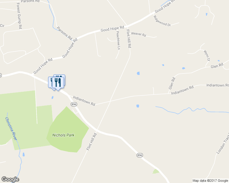 map of restaurants, bars, coffee shops, grocery stores, and more near Flint Hill Road in Landenberg