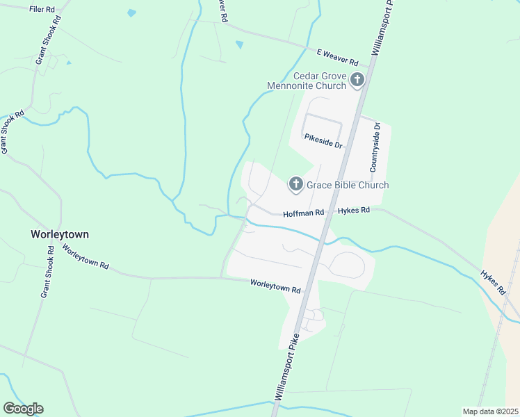 map of restaurants, bars, coffee shops, grocery stores, and more near 2445 Hoffman Road in Greencastle