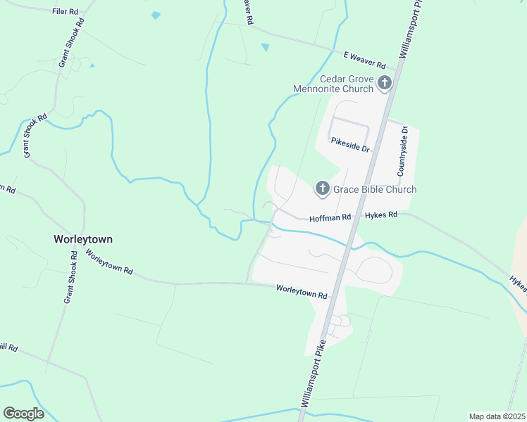 map of restaurants, bars, coffee shops, grocery stores, and more near 2445 Hoffman Road in Greencastle