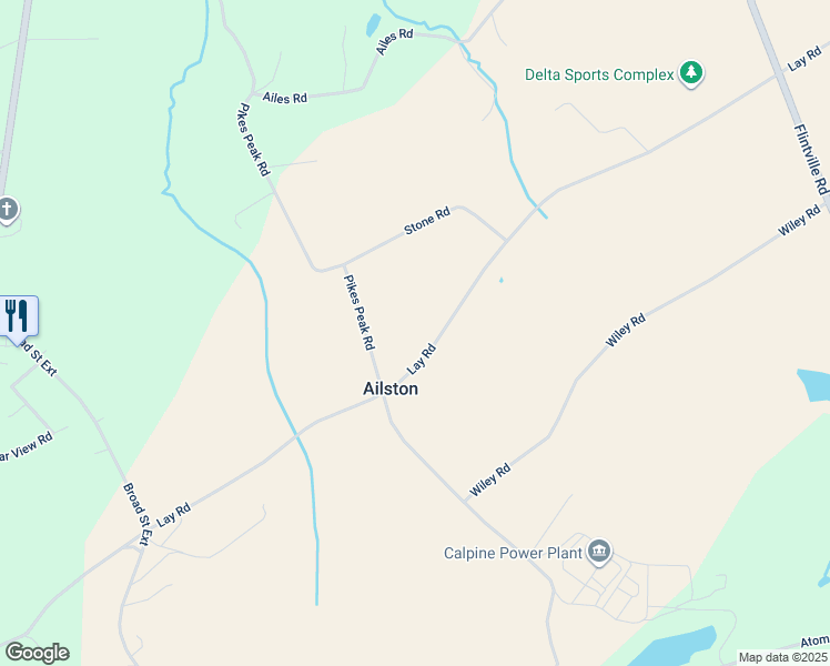 map of restaurants, bars, coffee shops, grocery stores, and more near 363 Lay Rd in Delta