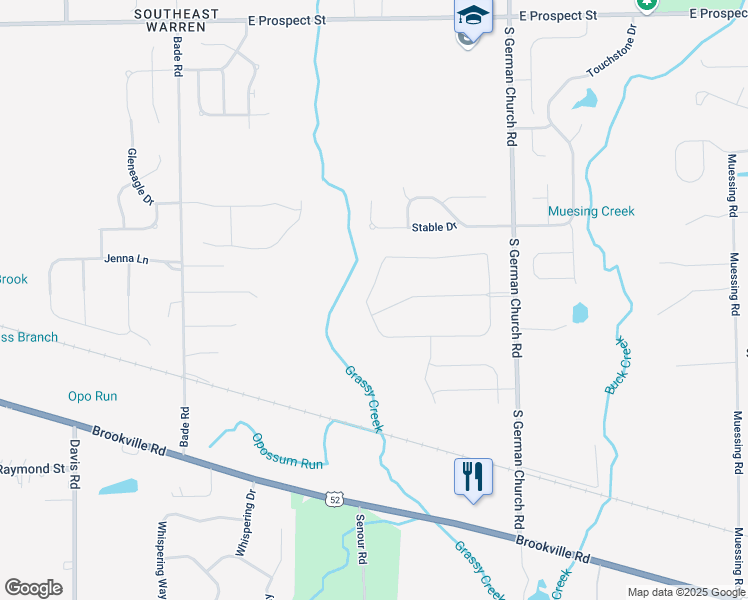 map of restaurants, bars, coffee shops, grocery stores, and more near 1823 Irish Lake Lane in Indianapolis