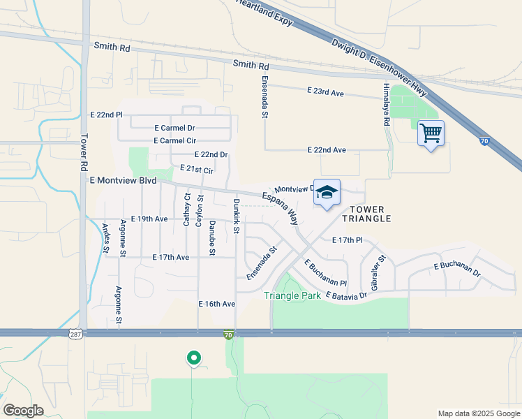 map of restaurants, bars, coffee shops, grocery stores, and more near 1943 Ensenada Court in Aurora