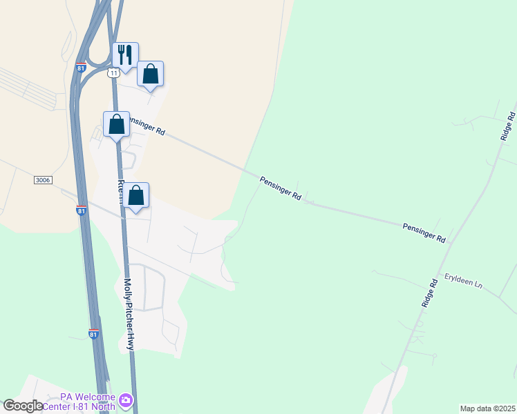 map of restaurants, bars, coffee shops, grocery stores, and more near 1321 Choxes Chase in Greencastle