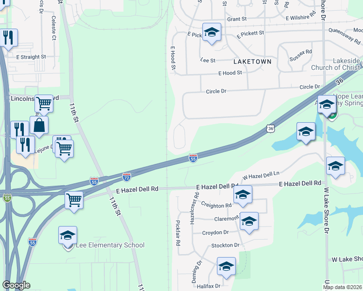 map of restaurants, bars, coffee shops, grocery stores, and more near Historic U.S. 66 in Springfield