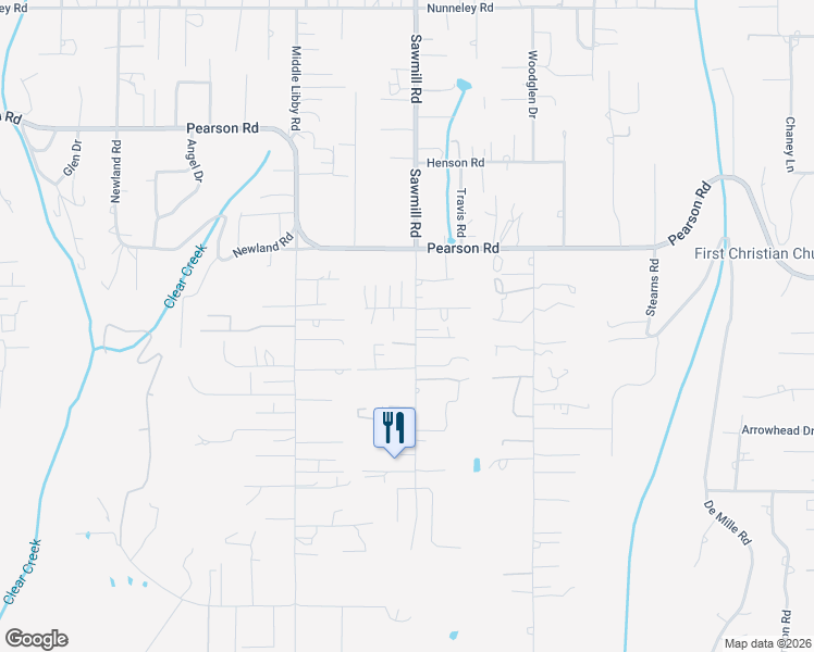 map of restaurants, bars, coffee shops, grocery stores, and more near 5469 Sawmill Road in Paradise