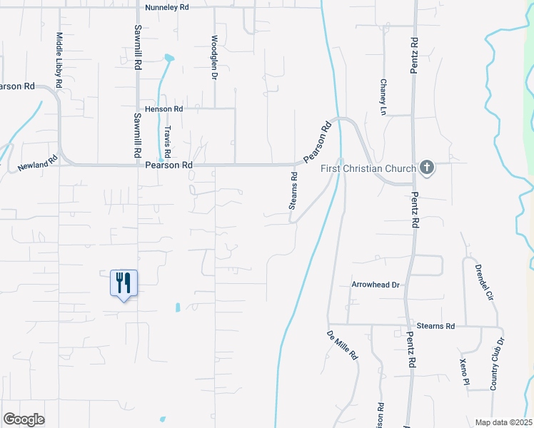 map of restaurants, bars, coffee shops, grocery stores, and more near 1798 Stearns Road in Paradise