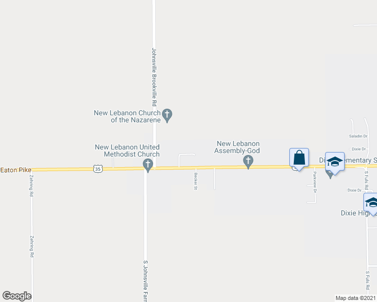 map of restaurants, bars, coffee shops, grocery stores, and more near 111 Swanson Street in New Lebanon