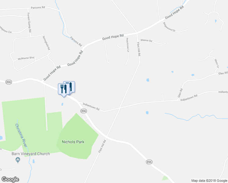 map of restaurants, bars, coffee shops, grocery stores, and more near 1605 Flint Hill Road in Landenberg