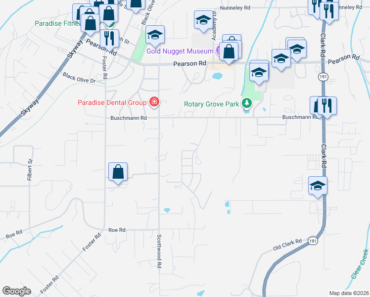 map of restaurants, bars, coffee shops, grocery stores, and more near 803 Savannah Way in Paradise
