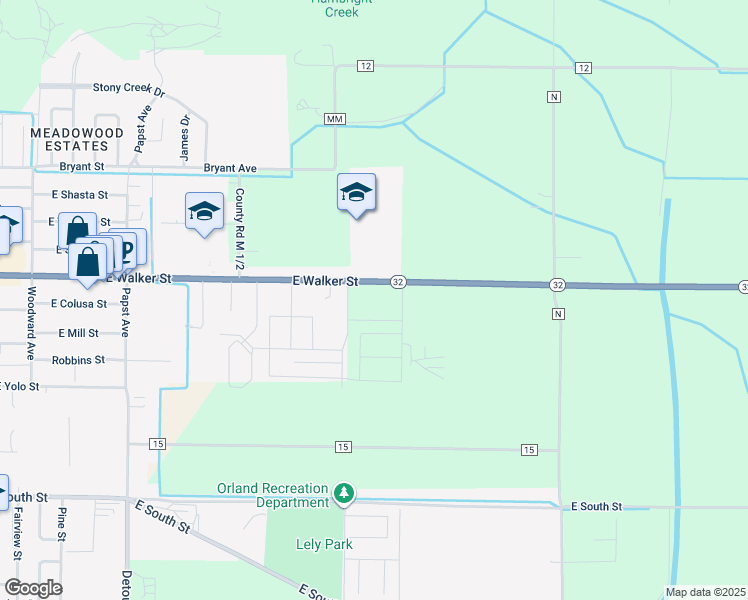 map of restaurants, bars, coffee shops, grocery stores, and more near 29 California 32 in Tehama County