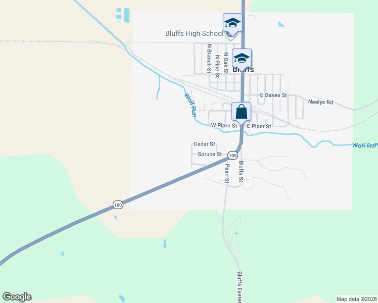 map of restaurants, bars, coffee shops, grocery stores, and more near 301 Laurel Drive in Bluffs
