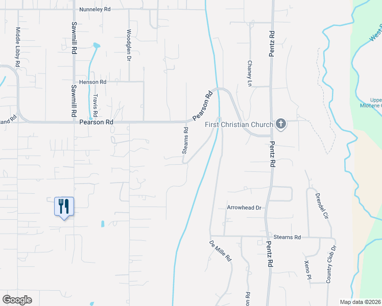 map of restaurants, bars, coffee shops, grocery stores, and more near 1787 Stearns Road in Paradise