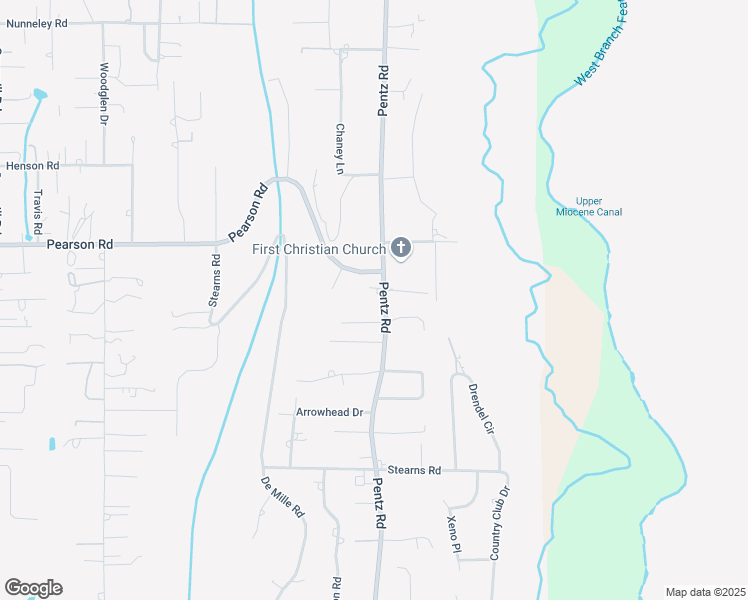 map of restaurants, bars, coffee shops, grocery stores, and more near 5689 Pentz Road in Paradise