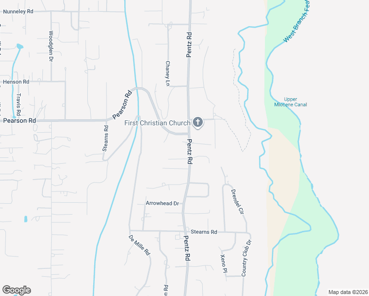 map of restaurants, bars, coffee shops, grocery stores, and more near 1626 Pearson Road in Paradise