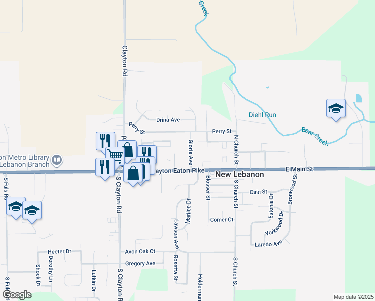 map of restaurants, bars, coffee shops, grocery stores, and more near 48 Marilyn Avenue in New Lebanon