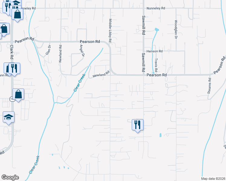 map of restaurants, bars, coffee shops, grocery stores, and more near 5494 South Libby Road in Paradise