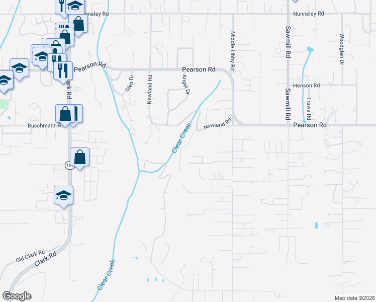 map of restaurants, bars, coffee shops, grocery stores, and more near 5399 Newland Road in Paradise