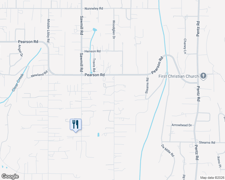 map of restaurants, bars, coffee shops, grocery stores, and more near 5493 Edgewood Lane in Paradise
