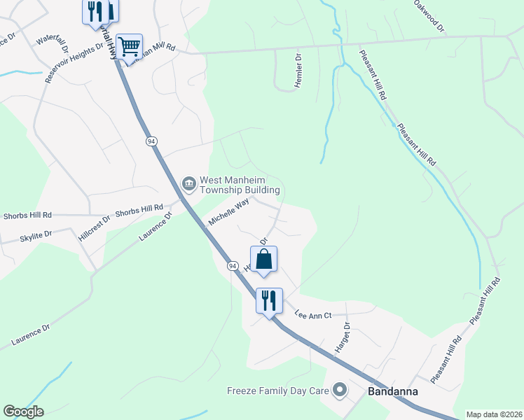 map of restaurants, bars, coffee shops, grocery stores, and more near 41 Rickey Dr in Hanover