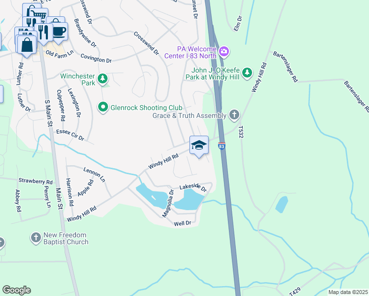 map of restaurants, bars, coffee shops, grocery stores, and more near 671 Sunglow Dr in Shrewsbury