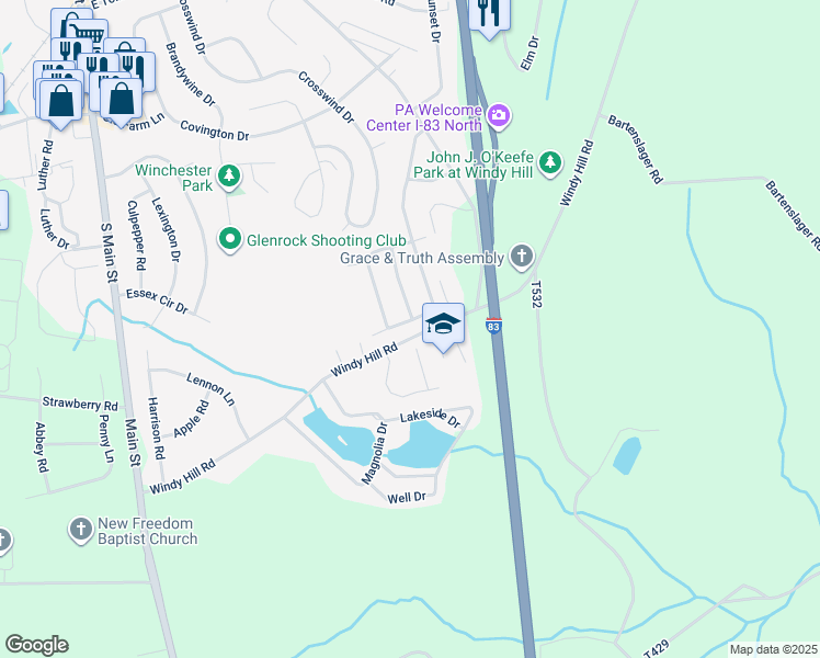 map of restaurants, bars, coffee shops, grocery stores, and more near 671 Sunglow Dr in Shrewsbury