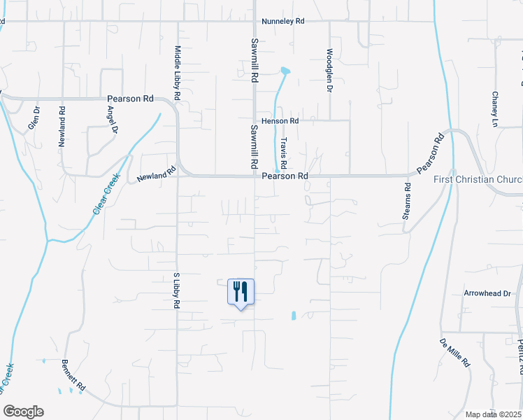 map of restaurants, bars, coffee shops, grocery stores, and more near 5496 Sawmill Road in Paradise