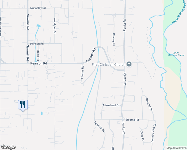 map of restaurants, bars, coffee shops, grocery stores, and more near 1890 Stearns Road in Paradise