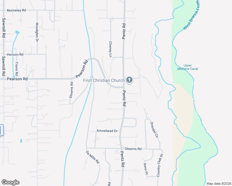 map of restaurants, bars, coffee shops, grocery stores, and more near 1626 Pearson Road in Paradise