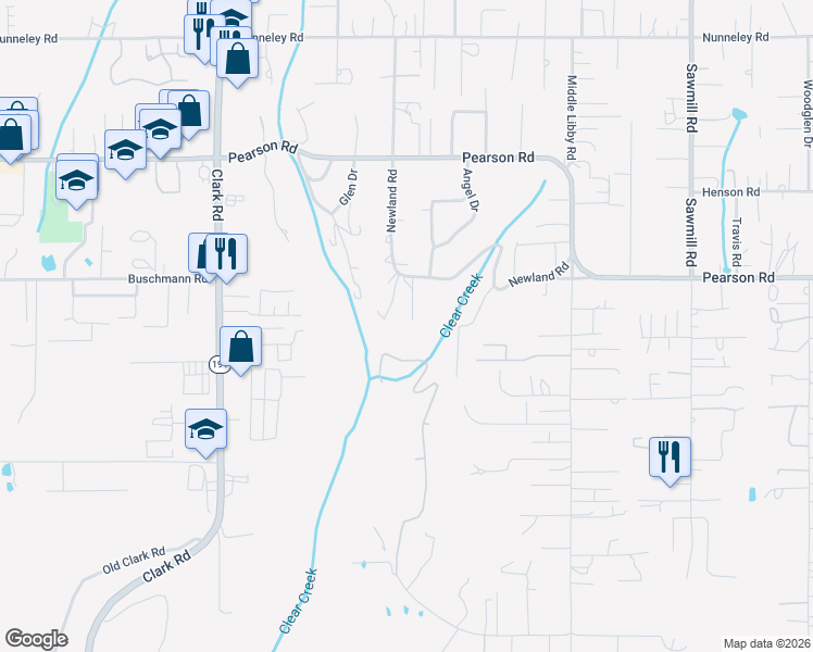 map of restaurants, bars, coffee shops, grocery stores, and more near 5507 Garden View Lane in Paradise