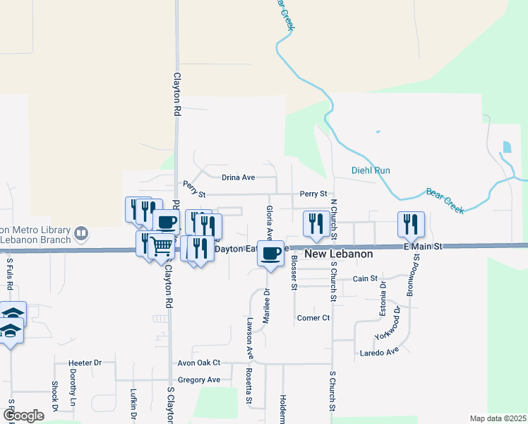 map of restaurants, bars, coffee shops, grocery stores, and more near 48 Marilyn Avenue in New Lebanon