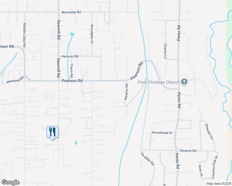 map of restaurants, bars, coffee shops, grocery stores, and more near 1380 Pearson Road in Paradise