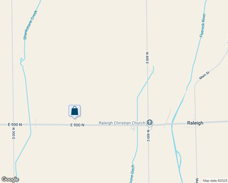 map of restaurants, bars, coffee shops, grocery stores, and more near 3708 East 900 North in Rushville