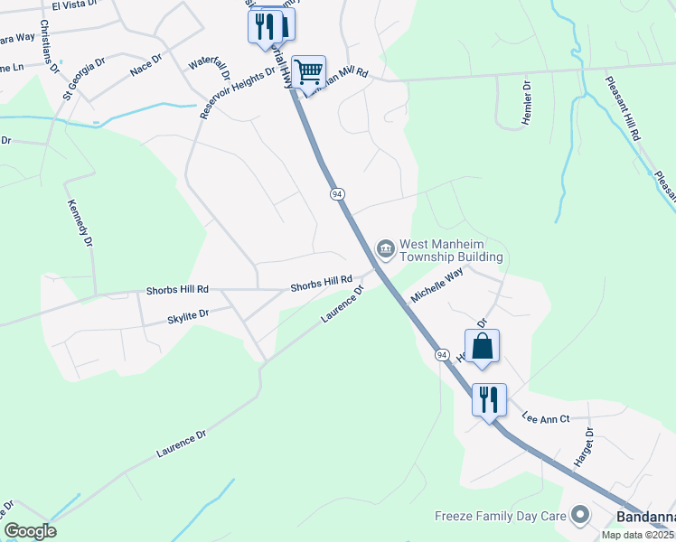 map of restaurants, bars, coffee shops, grocery stores, and more near 63 Shorbs Hill Road in Hanover