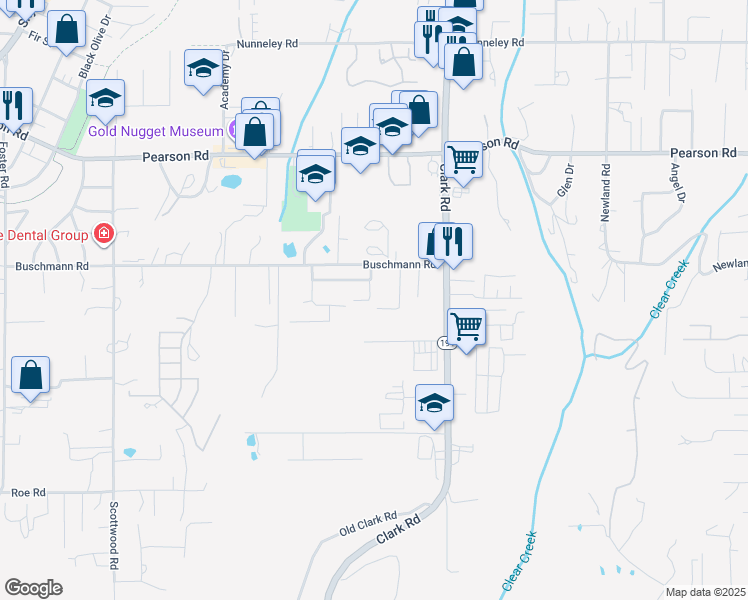 map of restaurants, bars, coffee shops, grocery stores, and more near 5530 Del Monte Avenue in Paradise