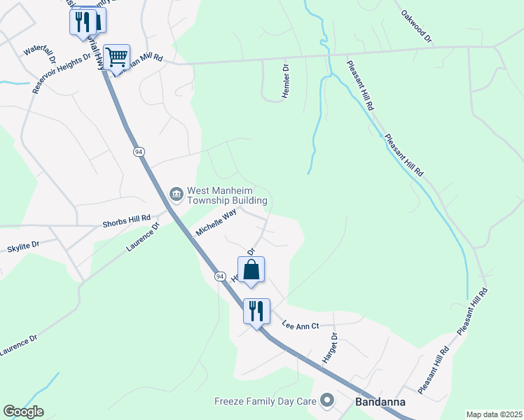 map of restaurants, bars, coffee shops, grocery stores, and more near 102 Heritage Drive in Hanover
