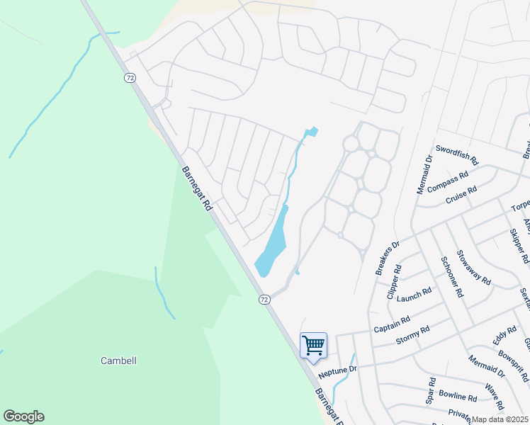 map of restaurants, bars, coffee shops, grocery stores, and more near 11B Walnut Road in Stafford Township