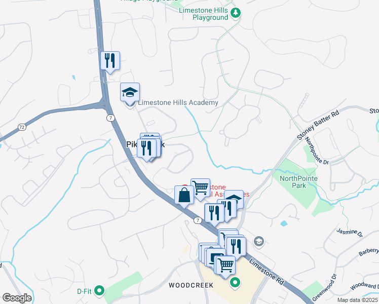 map of restaurants, bars, coffee shops, grocery stores, and more near 1705 Braken Avenue in Wilmington
